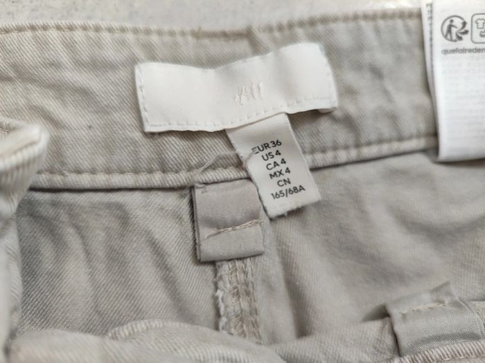 Cargo large H&M beige/crème taille S - photo numéro 3