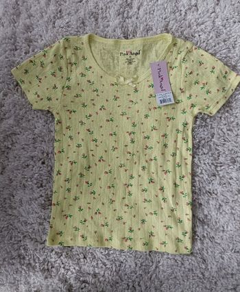 T-shirt pink angel en 100% coton pour enfant de 6 ans