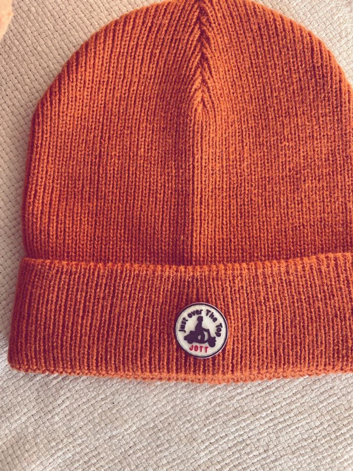 Bonnet en maille jott orange/rouille neuf mixte - photo numéro 2