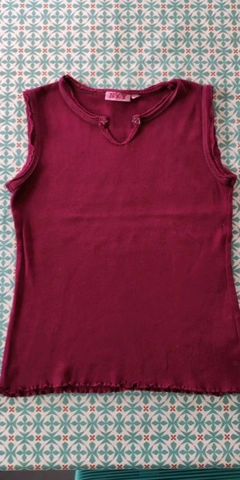 Débardeur fille couleur violet framboise 10 ans