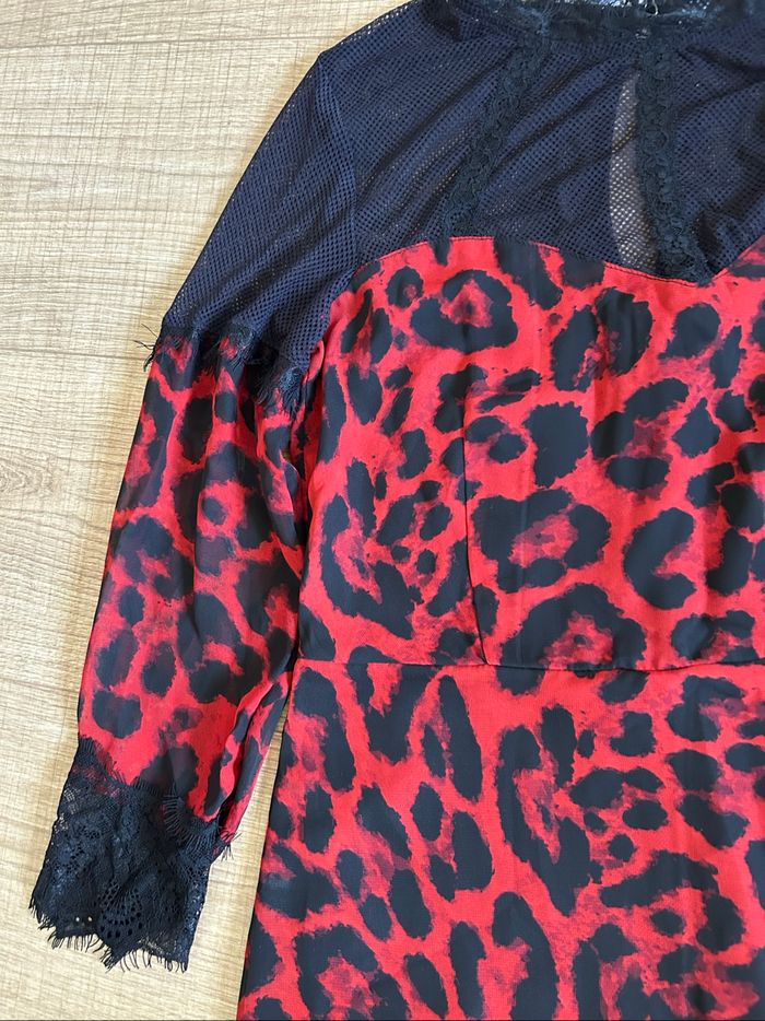 Robe imprimée rouge et noire neuve Jus d’Orange taille 1 - photo numéro 7