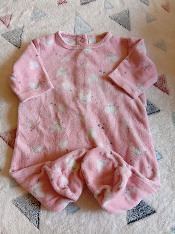 Pyjama rose coeur blanc