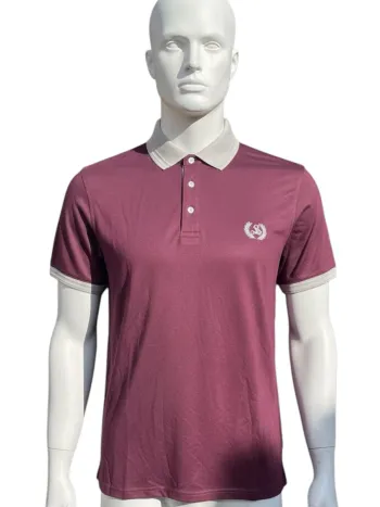 Polo Macidman bordeaux et gris homme Taille L Neuf