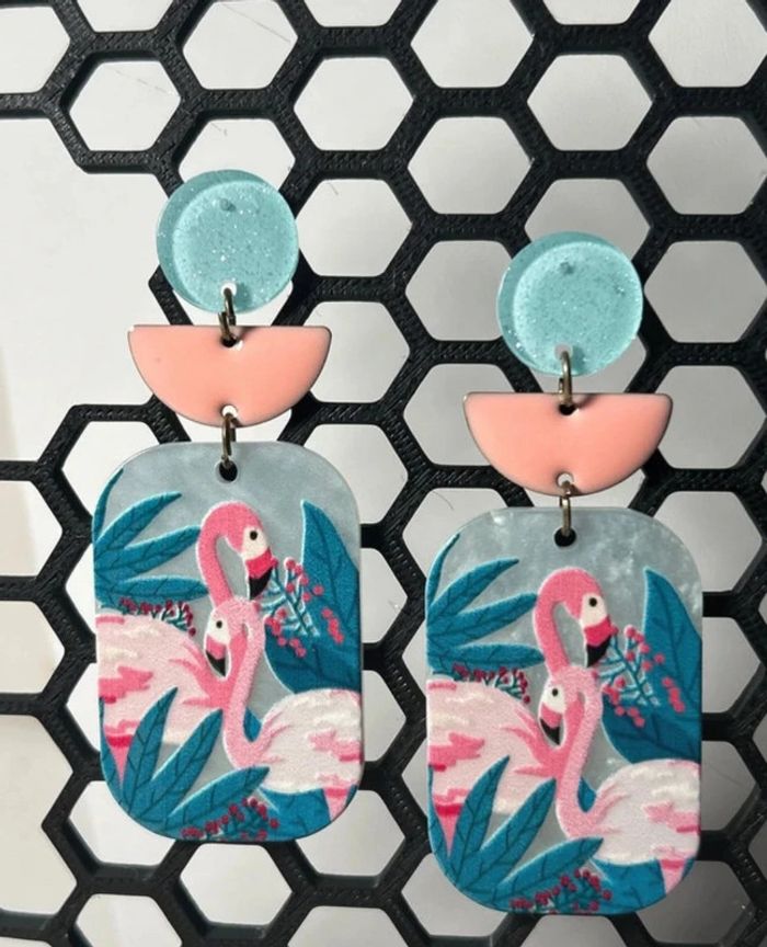 Boucles d'oreilles - Flamands roses