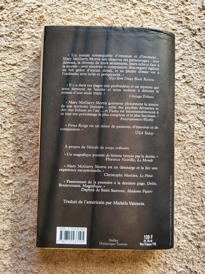 Roman Fiona Range de Mary McGarry Morris - photo numéro 2