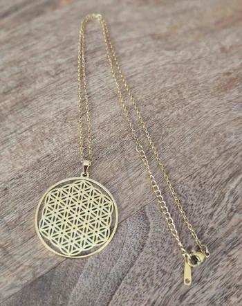 Collier fleur de vie acier