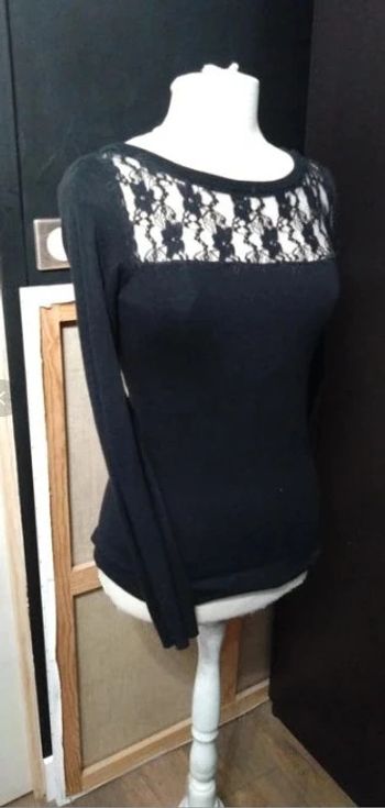 Pull noir dentelles XS 34 EDC by esprit