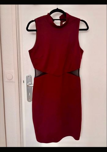 Robe de soirée bordeaux avec détails résille - Molly Bracken - Taille 36/S