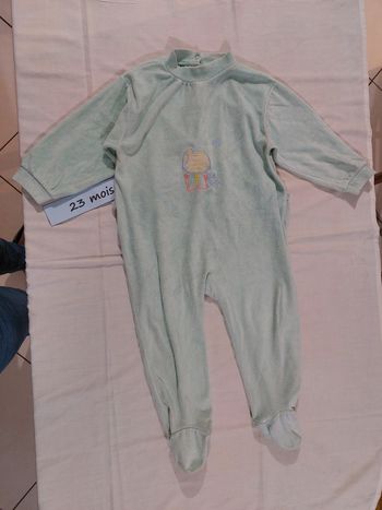 Pyjama dors-bien velours menthe taille 23 mois