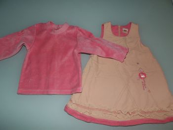 Ensemble hiver :  robe et pull - 3 pommes - 6 mois