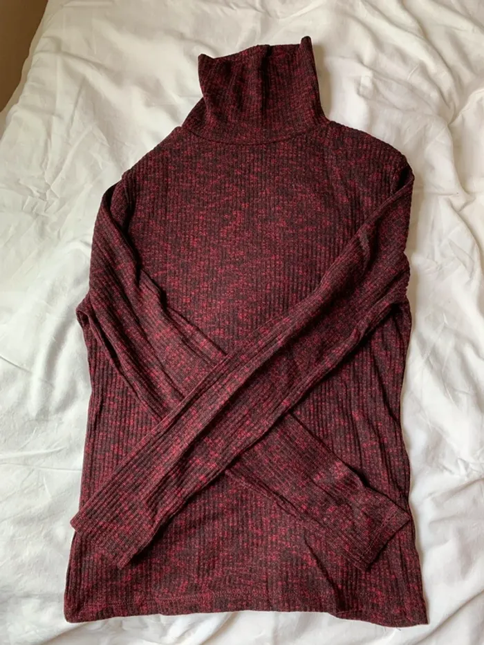 Pull col roulé bordeaux Burgundy - photo numéro 3