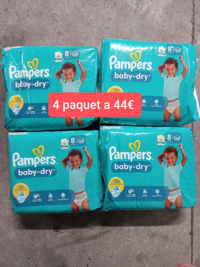 4 paquet de couche Pampers taille 8 a 44€
