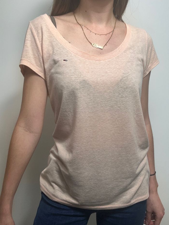 Teeshirt Tommy Hilfiger corail / rose fluide - taille M - photo numéro 2