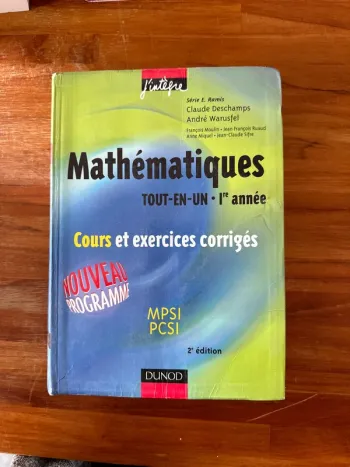 Livre mathématiques tout en première année cours et Exercice corrigé