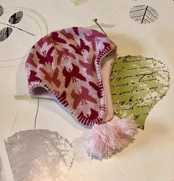 Bonnet fille taille 6/12 mois intérieur polaire retombant sur les oreilles