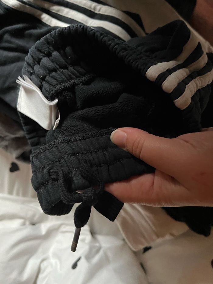 Jogging / Pantalon de survêtement Adidas Noir - Bandes Blanches (Taille 14 ans) - photo numéro 6