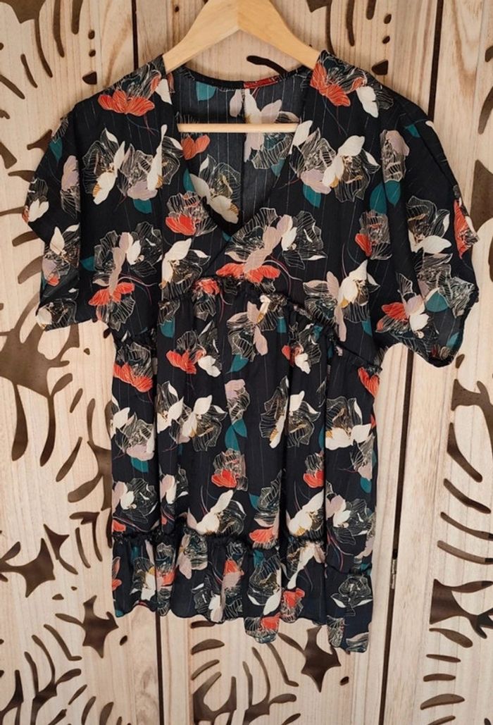 Robe mini ou tunique imprimé fleurs - photo numéro 7