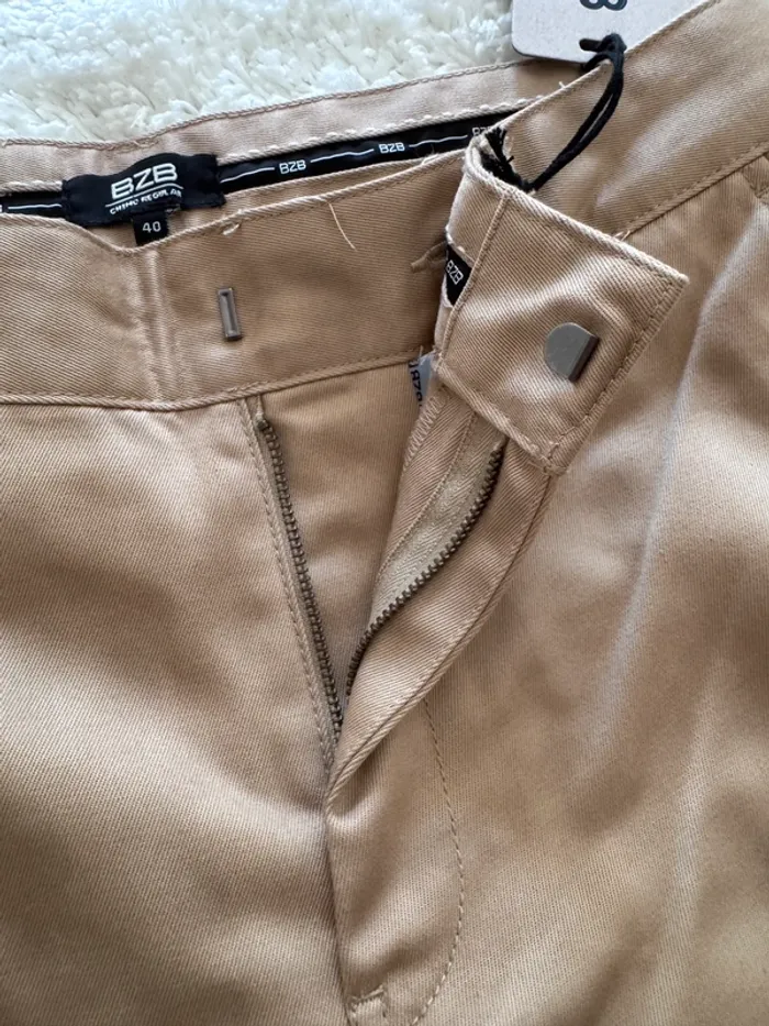 Chino droit BZB – Beige – Taille 40 – Neuf - photo numéro 4