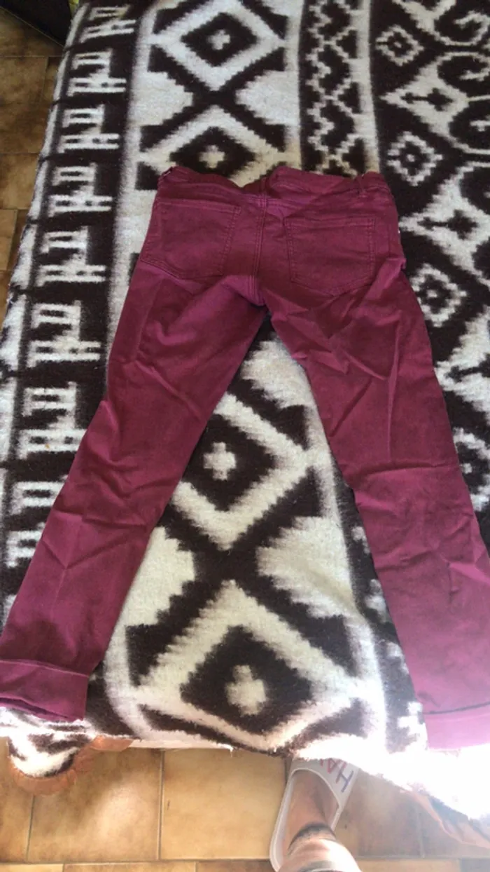 Pantalon style troué Bordeaux - photo numéro 3