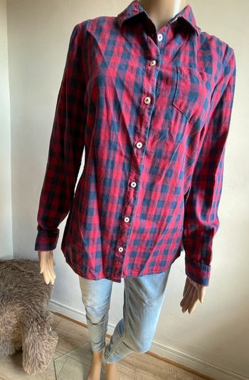 Chemise à carreaux rouge & bleu marine 1.2.3 Paris - Très bon état !