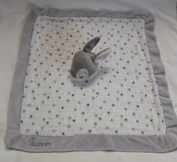 Doudou Lapin Panpan Thumper carré plat lange blanc etoiles - Disney