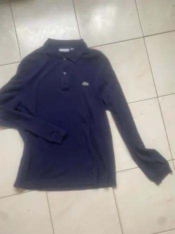 Polo manches longues Lacoste L Bleu marine