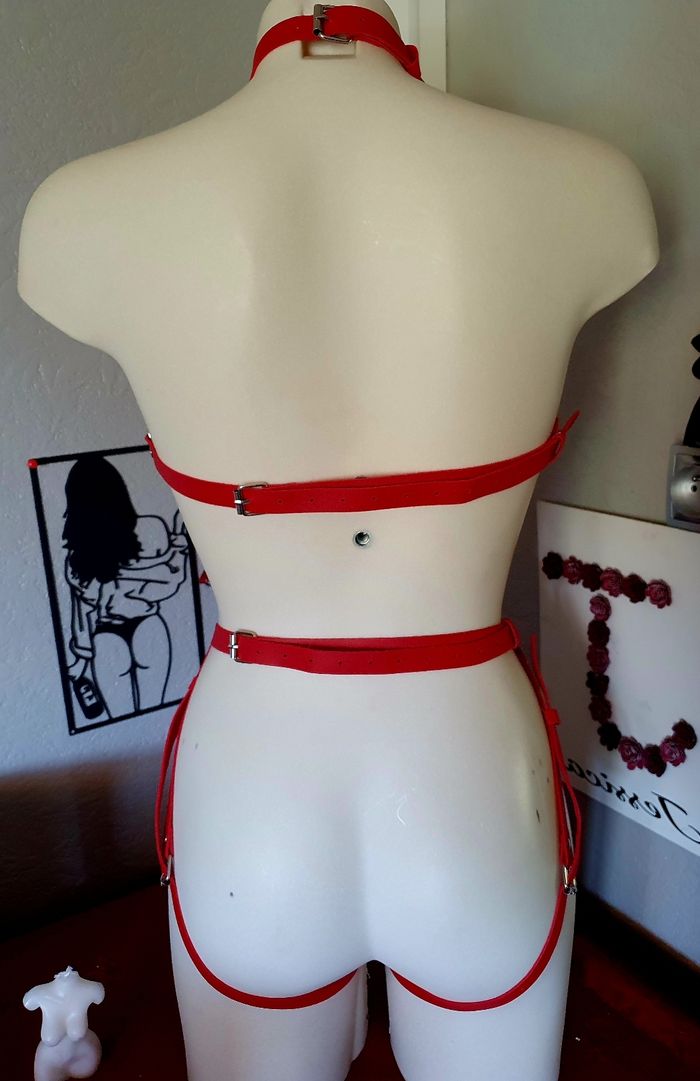 Ceinture de corps intégrale rouge festival bondage bdsm costume - photo numéro 5