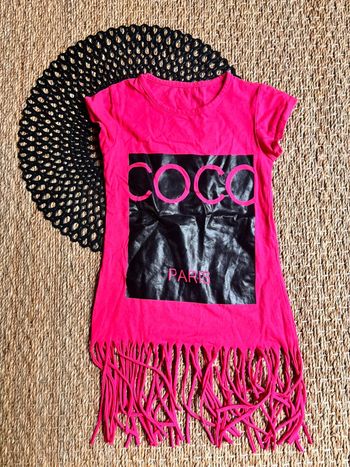 Robe rose coco frange