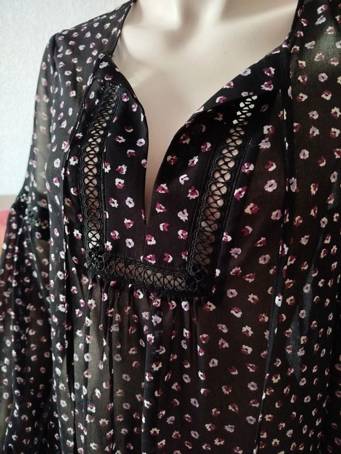 Blouse transparent en mousseline décolleté M/38 - photo numéro 5
