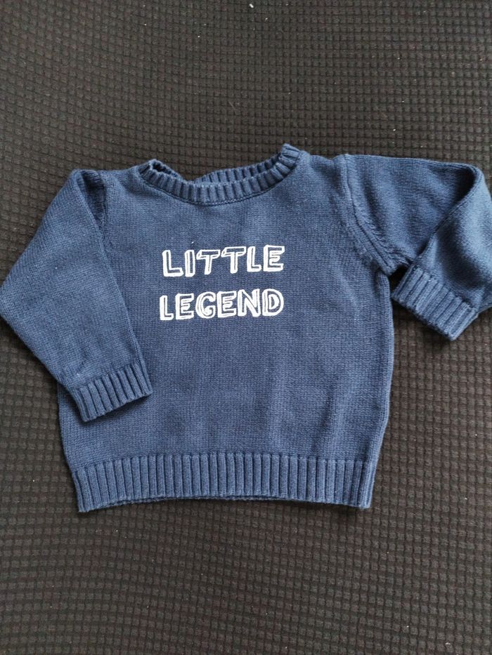 Pull garçon bleu marine taille 6 mois In extenso