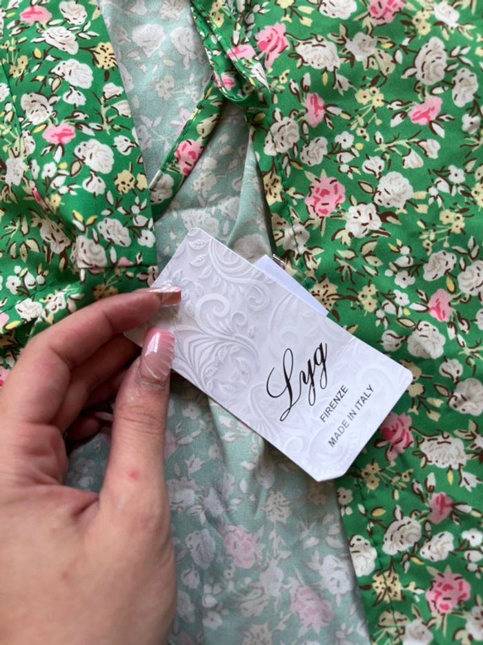 Jupe verte à fleurs, blanche, taille unique - photo numéro 4