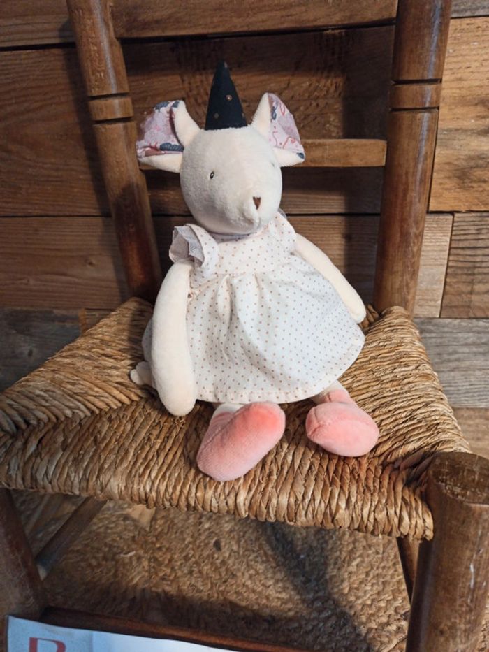 Peluche musicale souris moulin roty il était une fois tbe - photo numéro 2