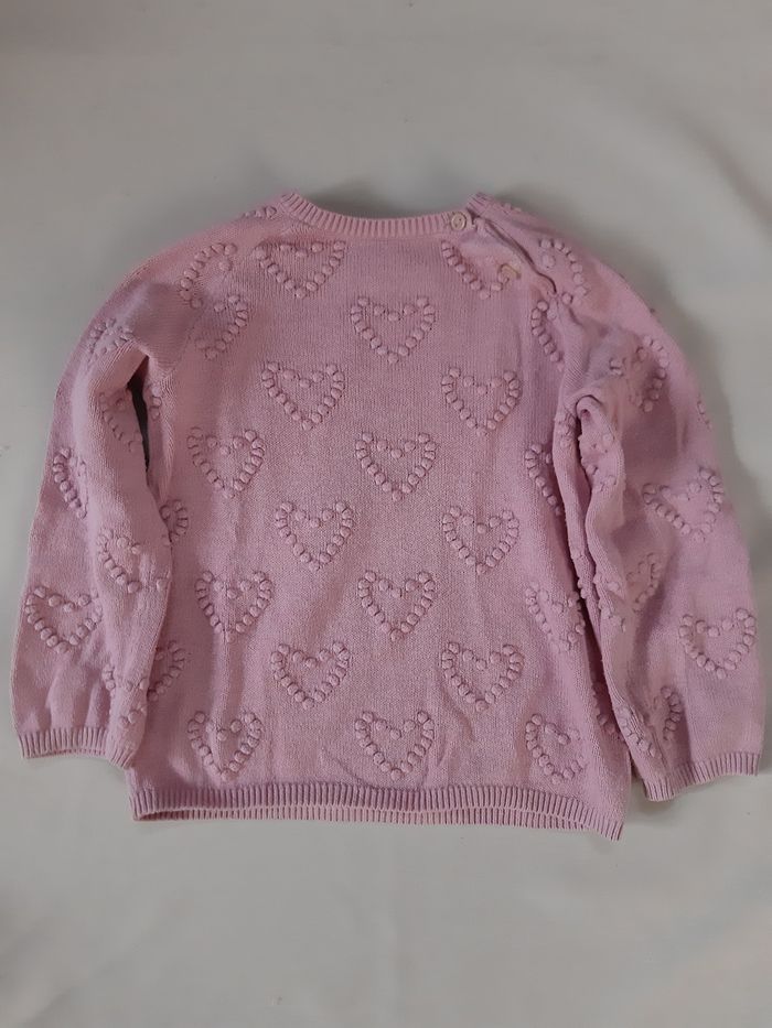 Pull léger en coton rose fille - cœurs - H&M - 4 ans - photo numéro 6
