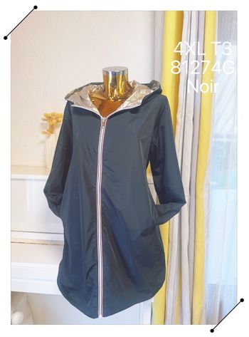Veste long imperméable réversible noire taille 4XL 🌸