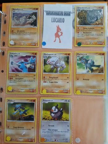 9 cartes Pokémon du Trainer Kit  LUCARIO de 2008