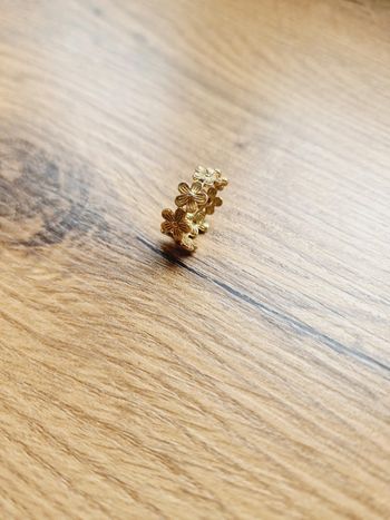 Bague fleur Acier inoxydable