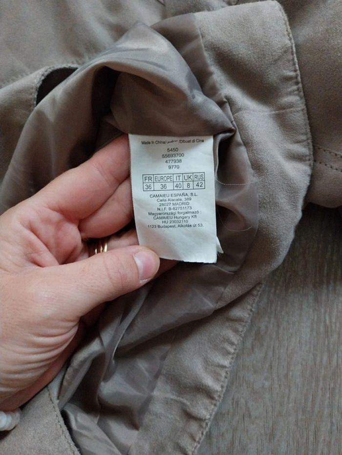 Veste Suédine Camaïeu - photo numéro 3