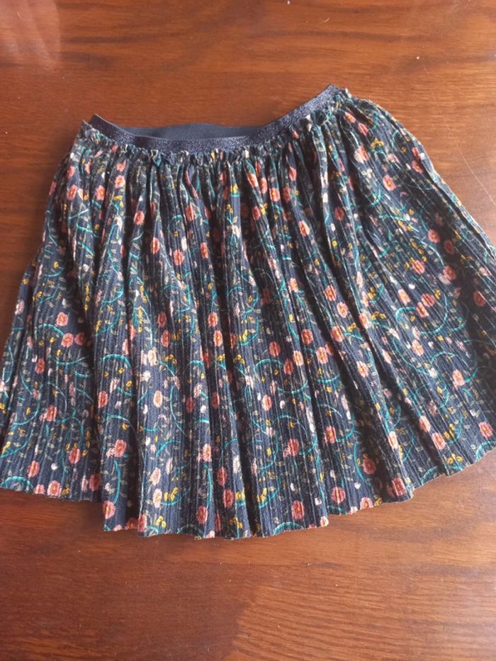 Jupe bleue fleurie TAO