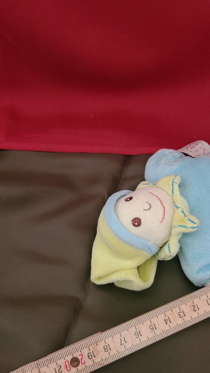 Lutin CMP "Un Rêve de Bébé" Doudou semi-plat bleu et jaune vert - photo numéro 4