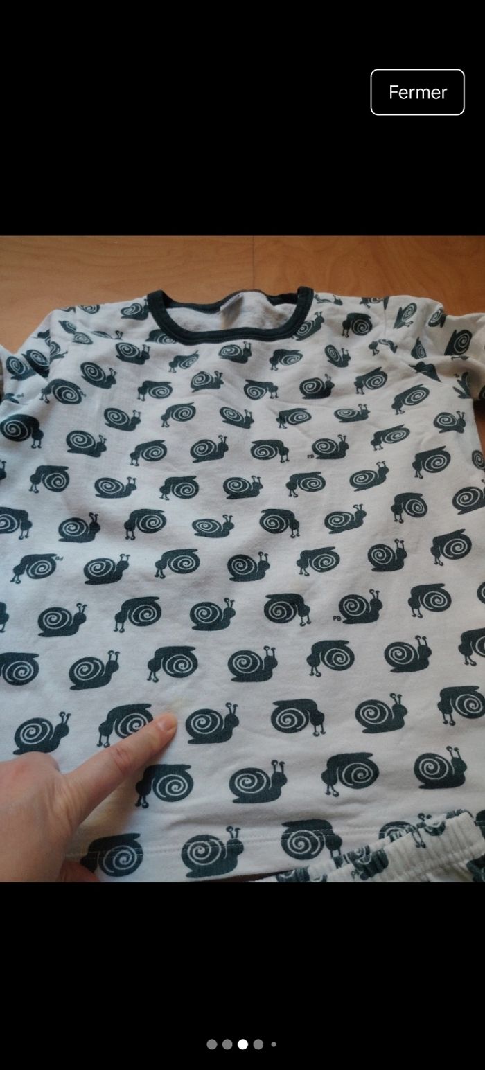 Pyjama escargot petit bateau 8/10 ans - photo numéro 3