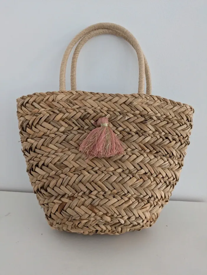 Petit panier en osier a pom-pom Kiabi pour enfants - photo numéro 2