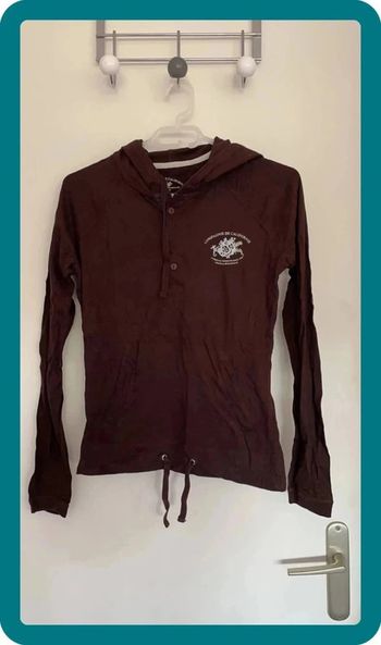 Pull léger capuche marron