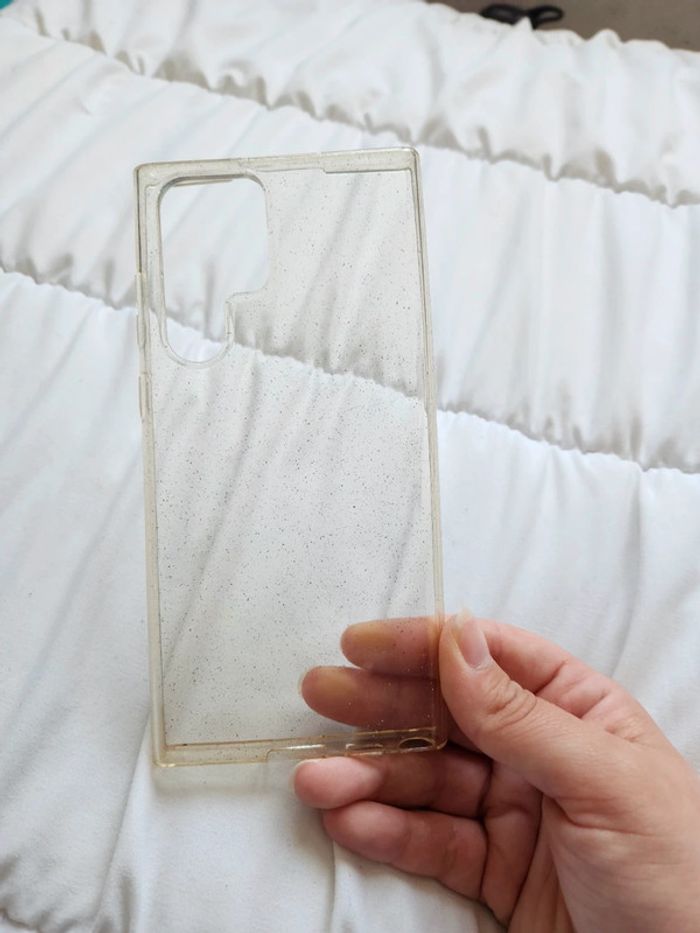 Coque pailletée transparente Samsung S22 Ultra