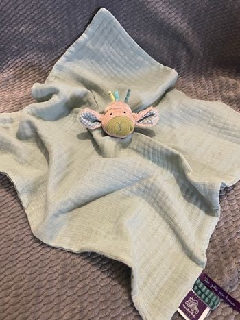 Doudou plat lange bleu vert mouton Les jolis pas beaux Moulin Roty