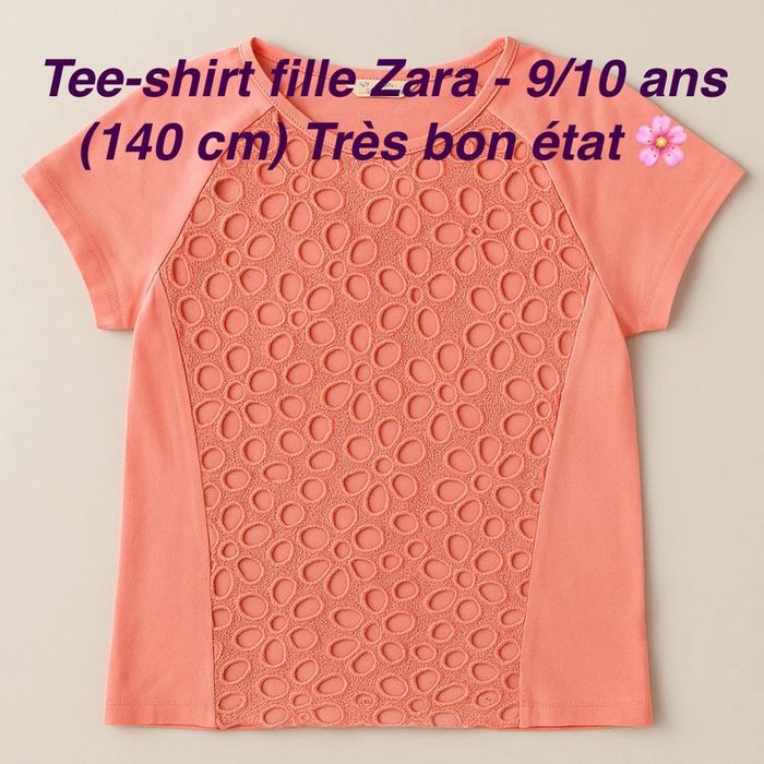 Tee-shirt fille Zara - 9/10 ans (140 cm) Très bon état 🌸