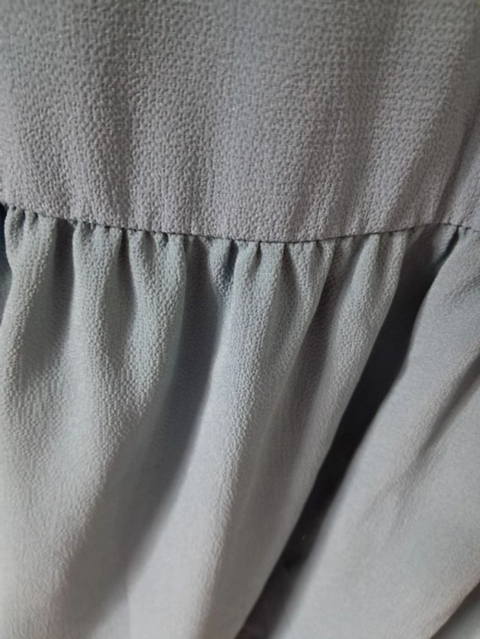Belle robe 👗 Camaïeu, bleue, légère, doublée, elastiquée taille et manches - T40/42 - photo numéro 4