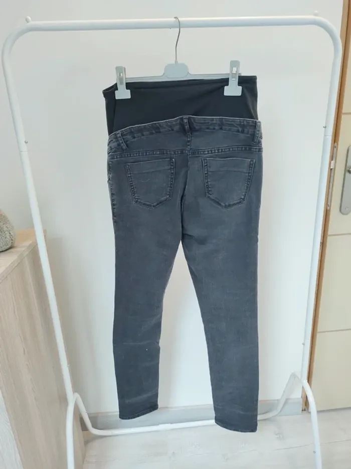 Pantalon jean noir grossesse maternité taille 40 kiabi - photo numéro 3