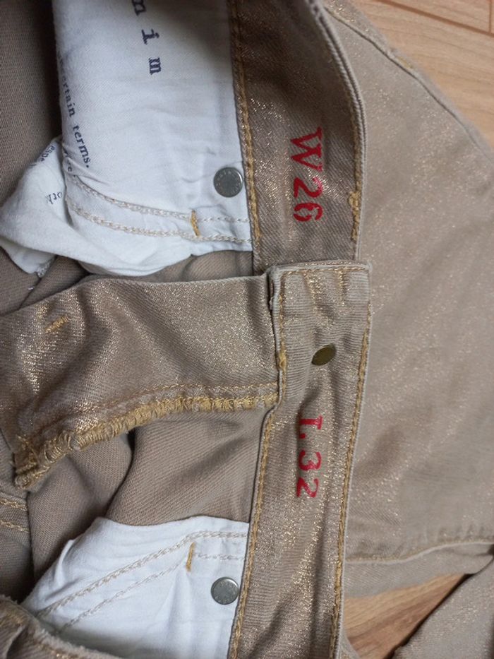Jean esprit doré et beige 36 - photo numéro 5