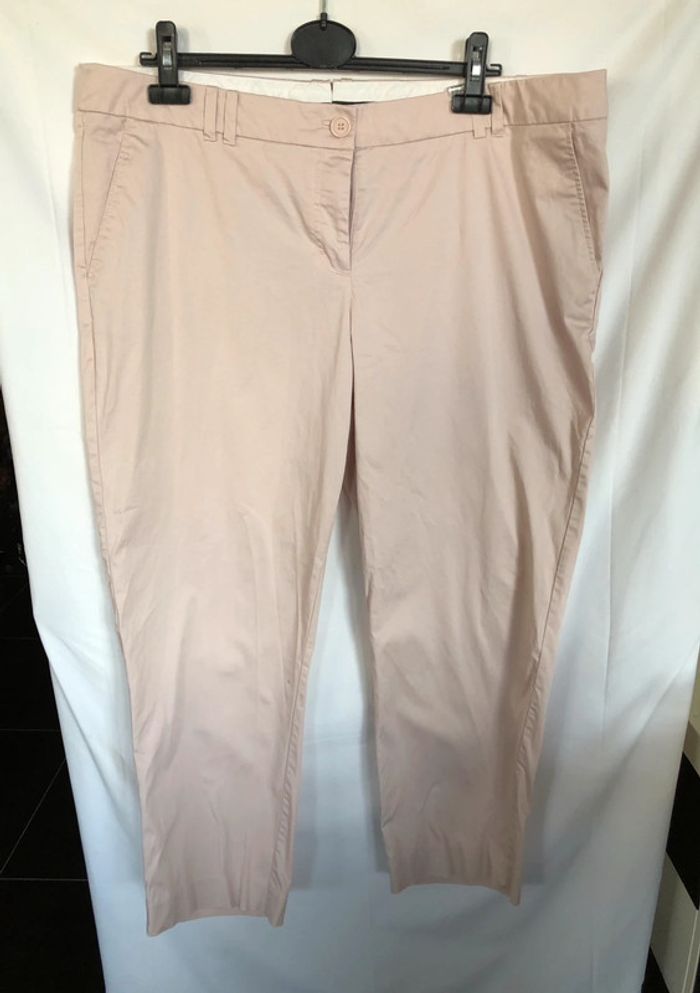 Pantalon de ville rose pâle satiné H&M bon état taille 48