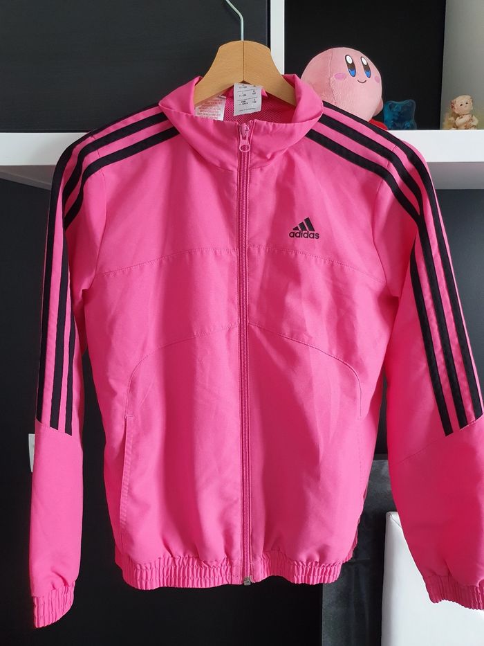 Veste de sport noir et rose Adidas - photo numéro 2